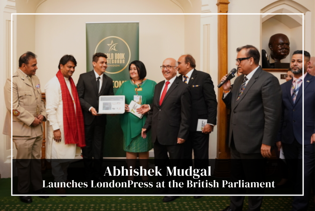 Abhishek Mudgal lunches Londonpress website at british parliament London.
